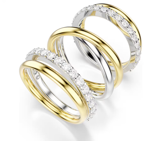 SWAROVSKI 5740413 Anello cocktail Hyperbola Taglio Round Bianco Tg 52 SW004042