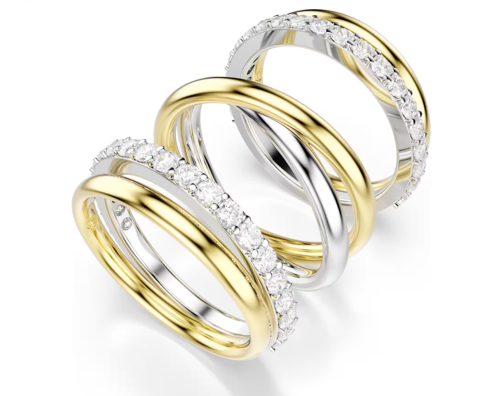 SWAROVSKI 5740415 Anello cocktail Hyperbola Taglio Round Bianco Tg 58 SW004068