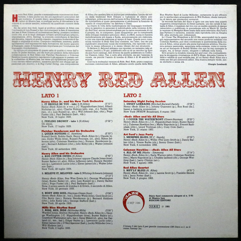 EBOND Henry Red Allen - Henry Red Allen Vinile V002025