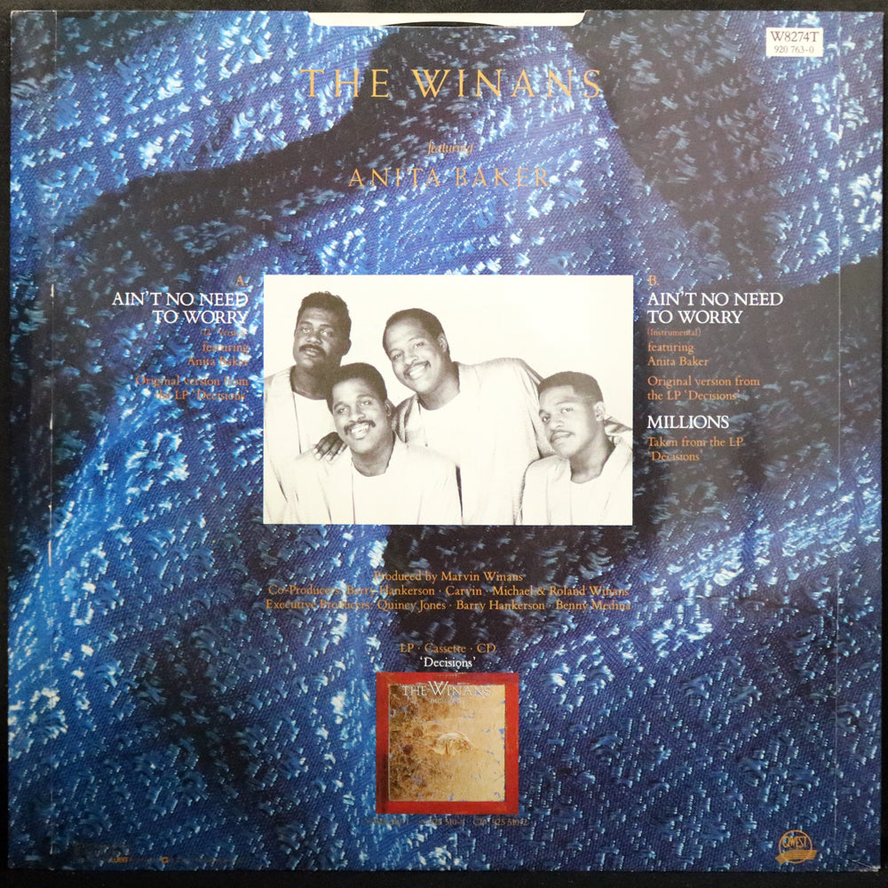 EBOND The Winans Featuring Anita Baker - Ain't No Need To Worry Vinile V002120