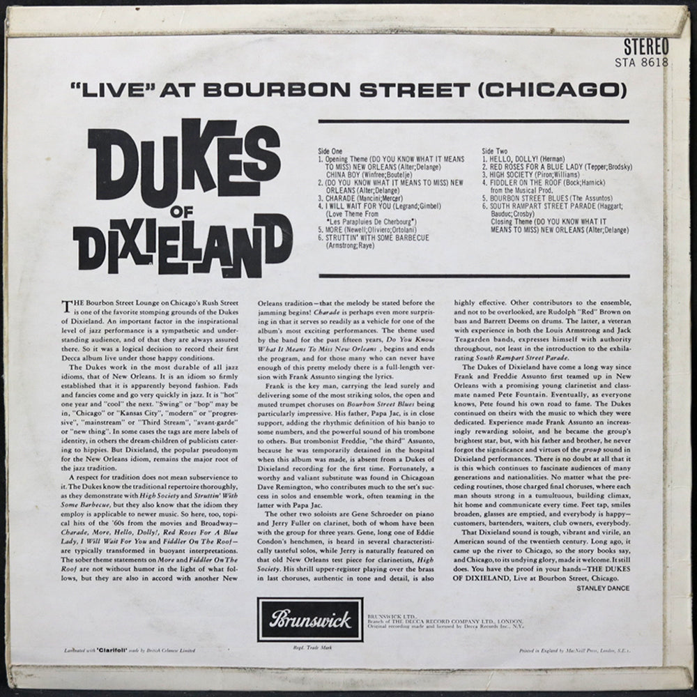 EBOND Dukes Of Dixieland - Live At Bourbon Street (Chicago) Vinile V005026