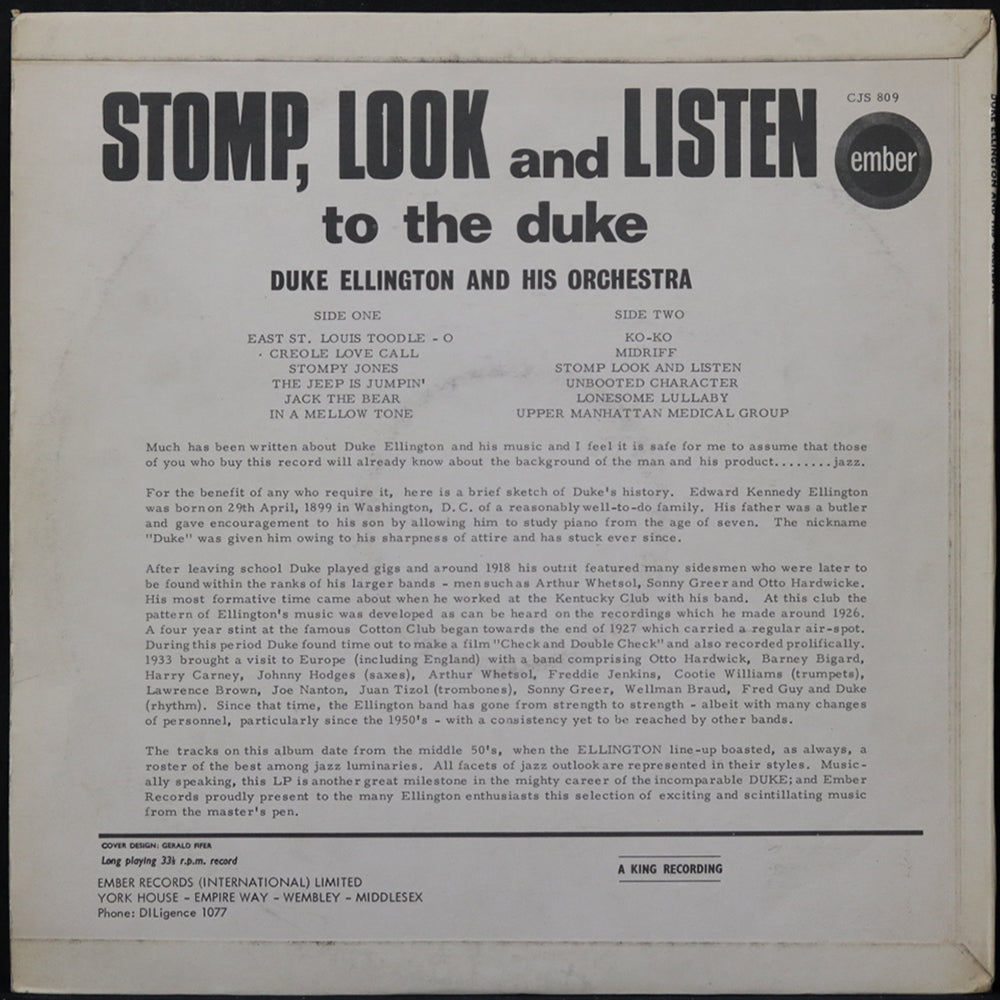 EBOND Duke Ellington And His Orchestra - Stomp, Look And Listen Vinile V005032