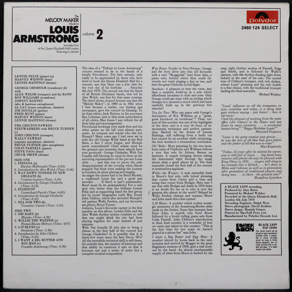 EBOND Various - The Melody Maker Tribute To Louis Armstrong Volume 2 Vinile V005123