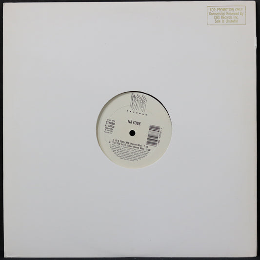 EBOND Nayobe - It's Too Late (PROMO) Vinile V006081