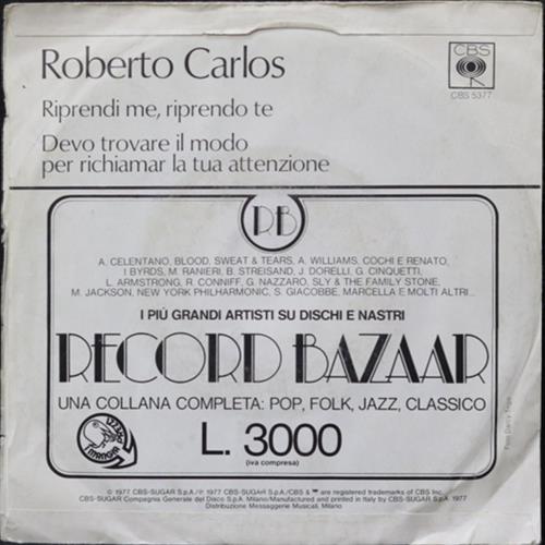 EBOND Roberto Carlos - Riprendi Me, Riprendo Te Vinile V010047