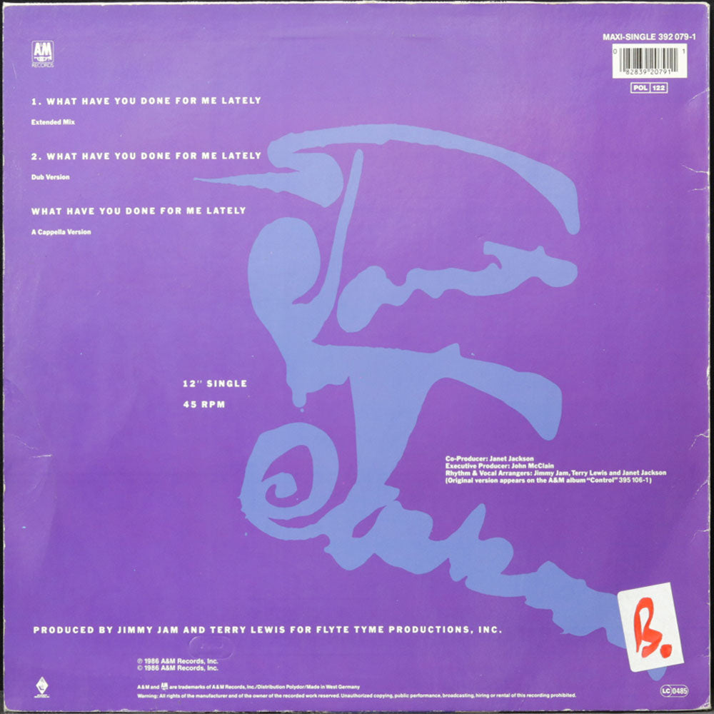 EBOND Janet Jackson - What Have You Done For Me Lately Vinile V012049