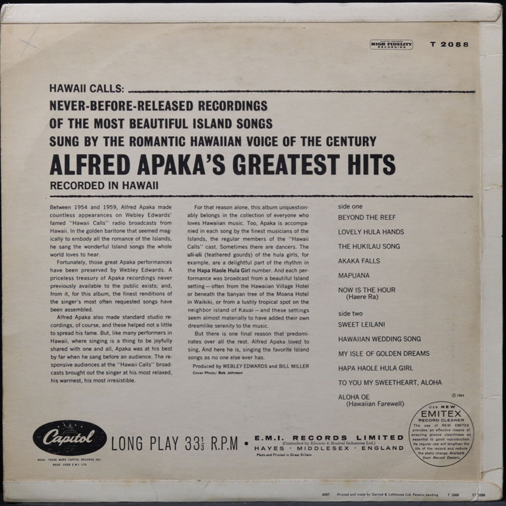 EBOND Alfred Apaka - Alfred Apaka's Greatest Hits Vinile V014041