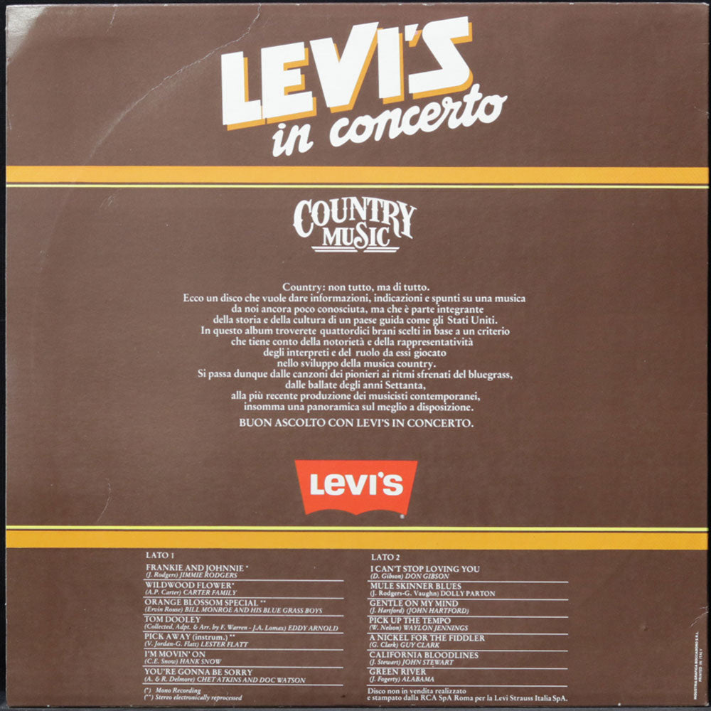EBOND Various - Levi's In Concerto (Country Music) - (PROMO) Vinile V014056
