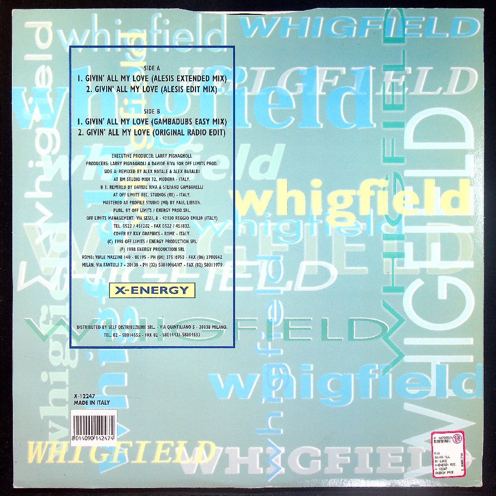 EBOND Whigfield - Givin' All My Love Vinile V015107