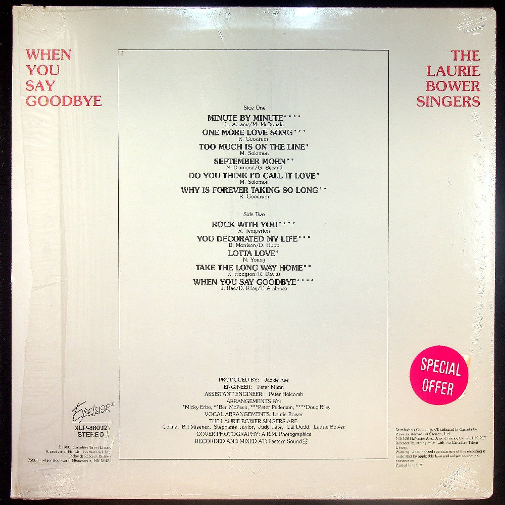 EBOND Laurie Bower Singers - When You Say Goodbye Vinile V016058