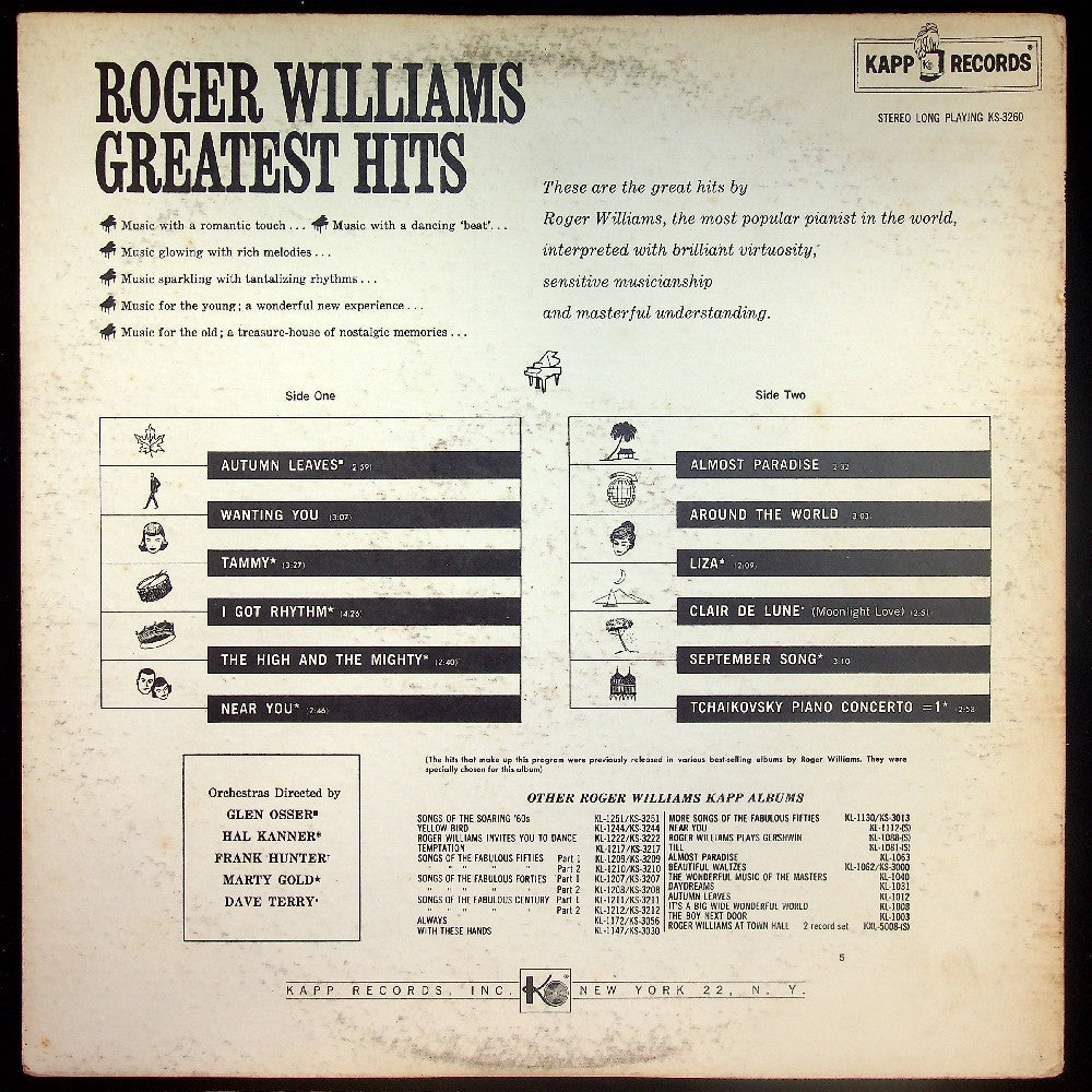 EBOND Roger Williams - Greatest Hits Vinile V016093