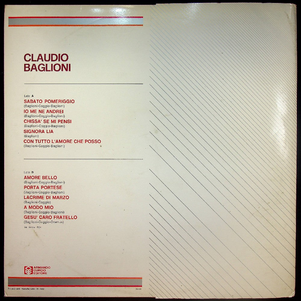 EBOND Claudio Baglioni - Claudio Baglioni Vinile V017023