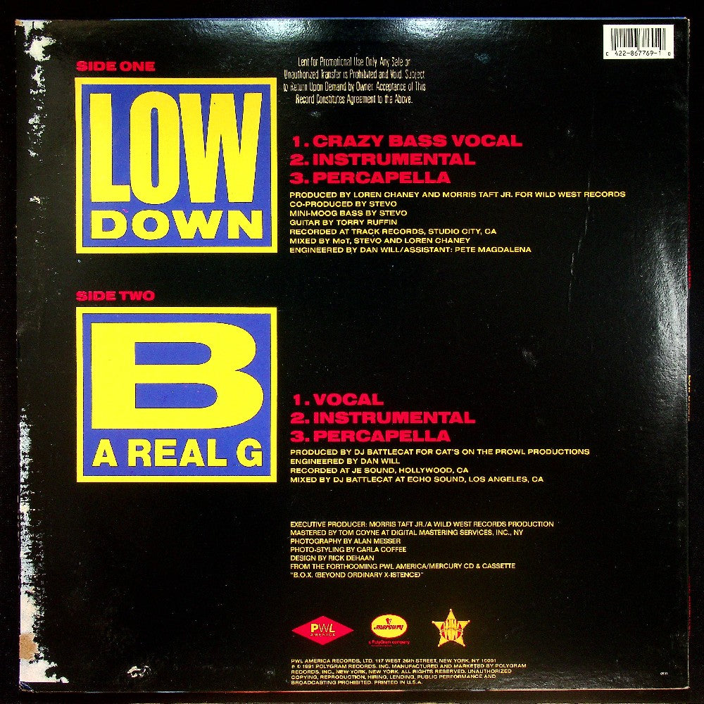 EBOND B.O.X. - Low Down / B A Real G Vinile V018054