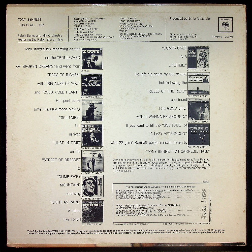 EBOND Tony Bennett - This Is All I Ask Vinile V019036