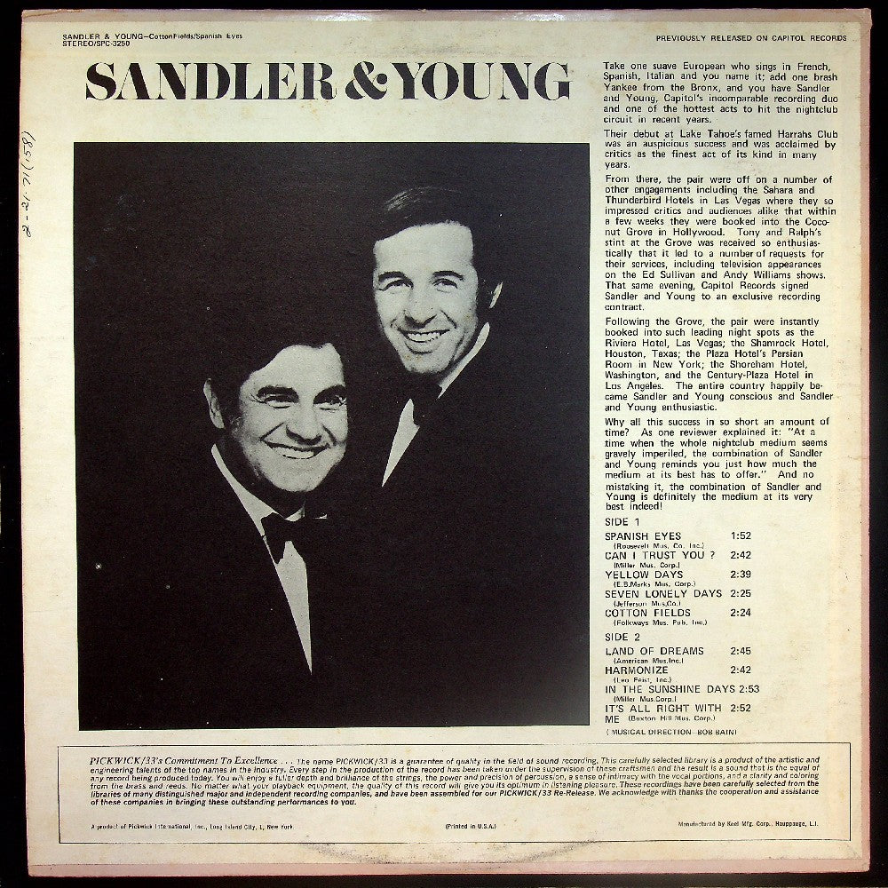 EBOND Sandler & Young - Cottonfields/Spanish Eyes Vinile V019038