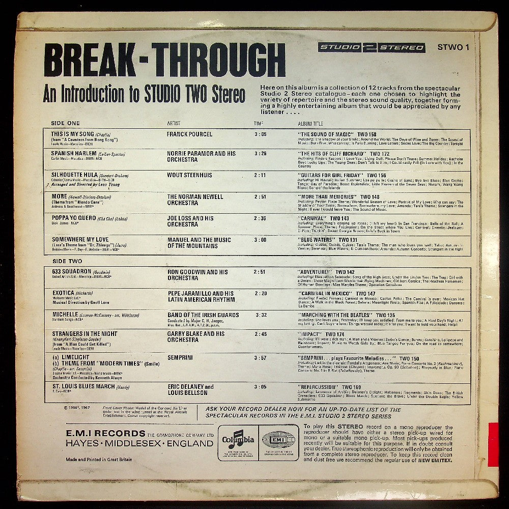 EBOND Various - Break-Through - An Introduction To Studio Two Stereo Vinile V019047