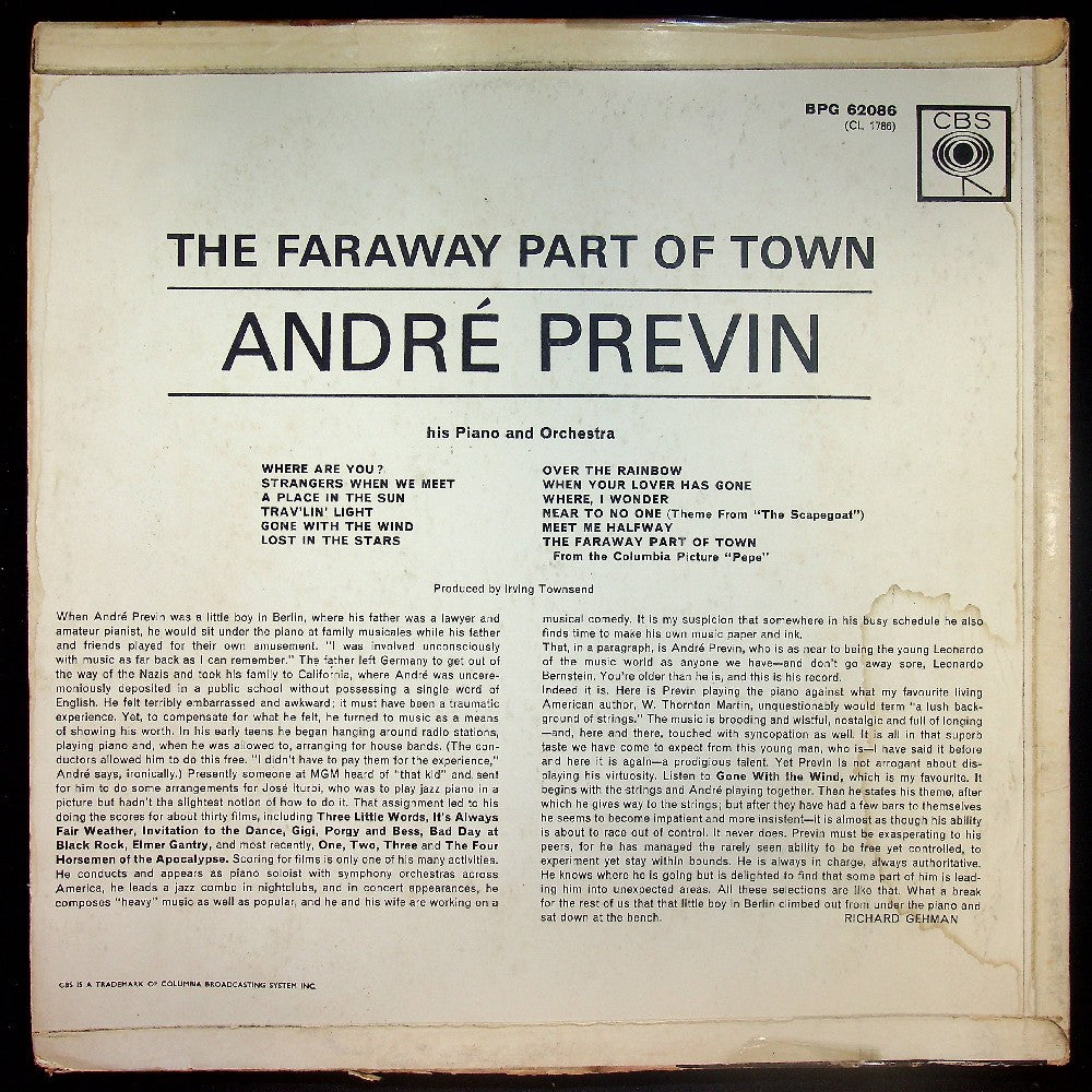 EBOND Andre Previn - The Faraway Part Of Town Vinile V019048