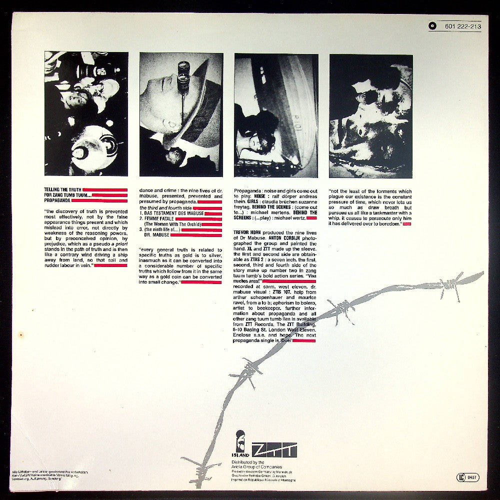 EBOND Propaganda - The Nine Lives Of Dr. Mabuse Vinile V021074