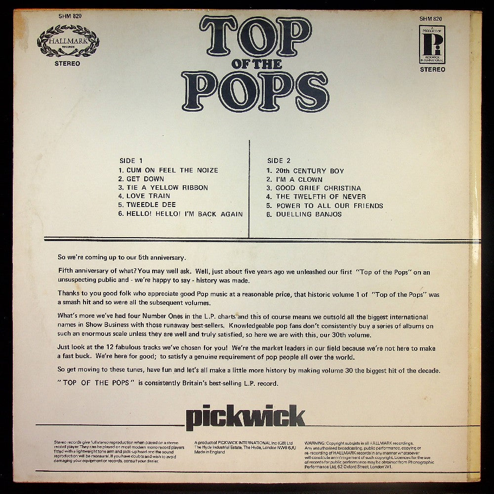 EBOND The Top Of The Poppers - Top Of The Pops Vol. 30 Vinile V021112