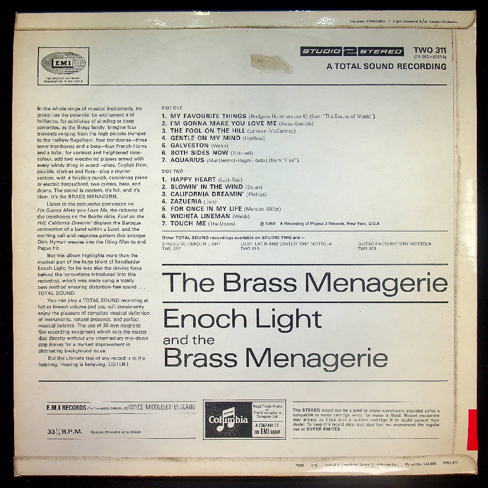 EBOND Various - Enoch Light And His Brass Menagerie Vinile V022121