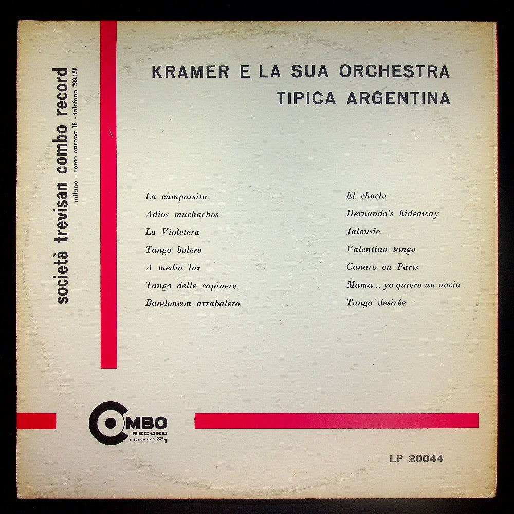 EBOND Kramer E La Sua Orchestra Tipica Argentina - Celebri Tanghi Vinile V023003