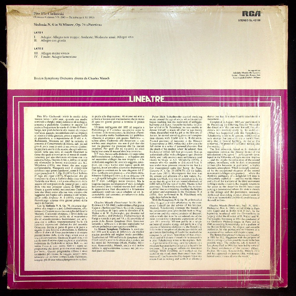 EBOND Ciaikovski - Sinfonia N.6 In Si Min. Op.74 'Patetica' Vinile V023045