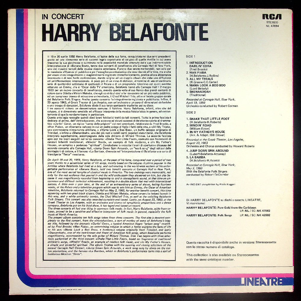 EBOND Harry Belafonte - In Concert Vinile V023054