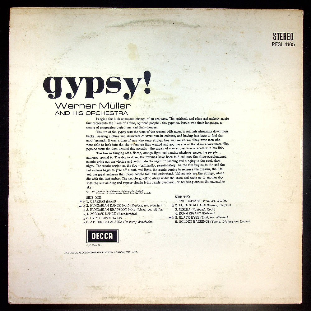 EBOND Werner Muller And His Orchestra - Gypsy! Vinile V023127