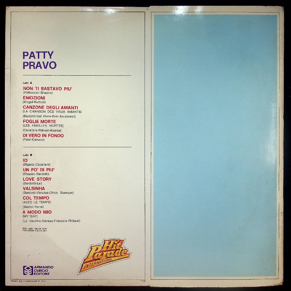 EBOND Patty Pravo - Patty Pravo Vinile V024014