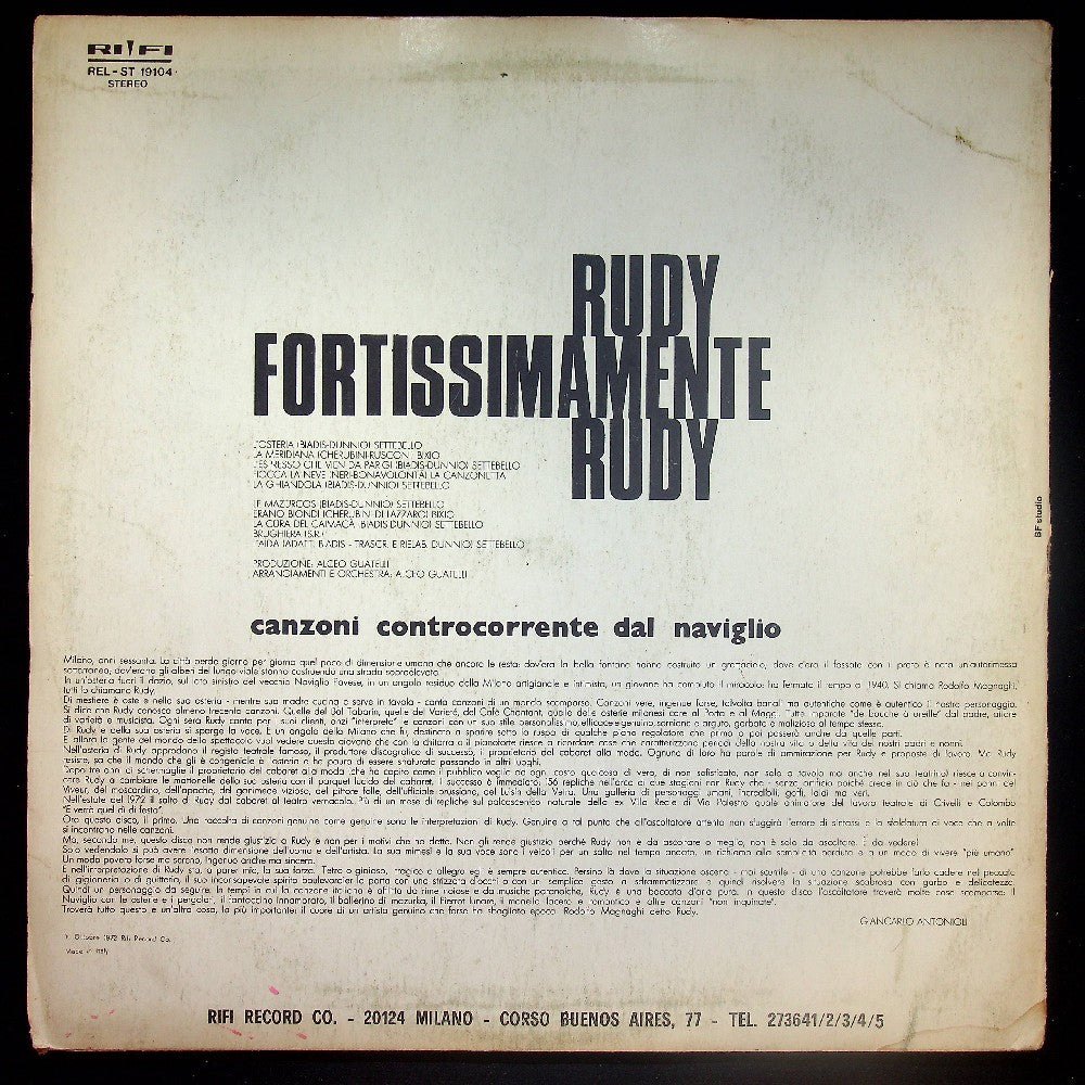 EBOND Rudy - Rudy Fortissimamente Rudy (Canzoni Controcorrente Dal Naviglio) Vinile V024066