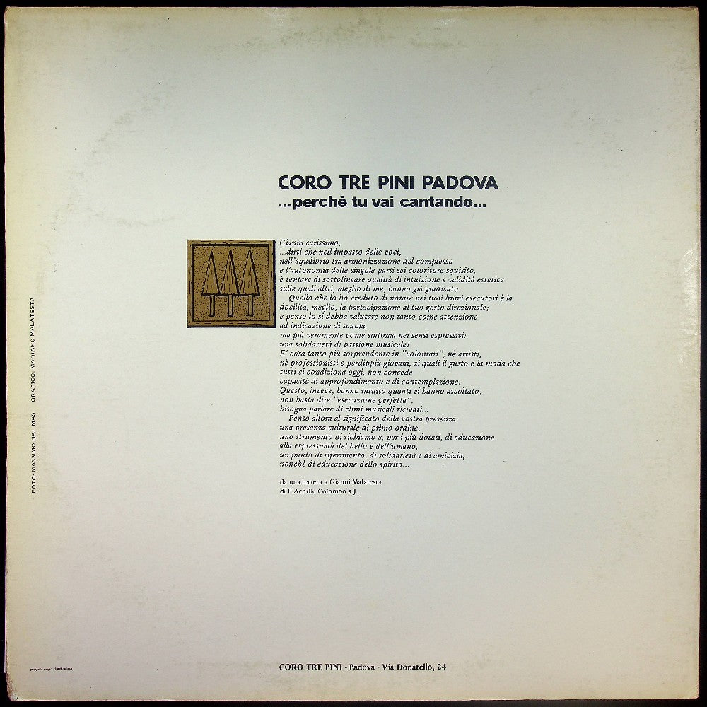 EBOND Coro Tre Pini - ...Perche Tu Vai Cantando... Vinile V026106