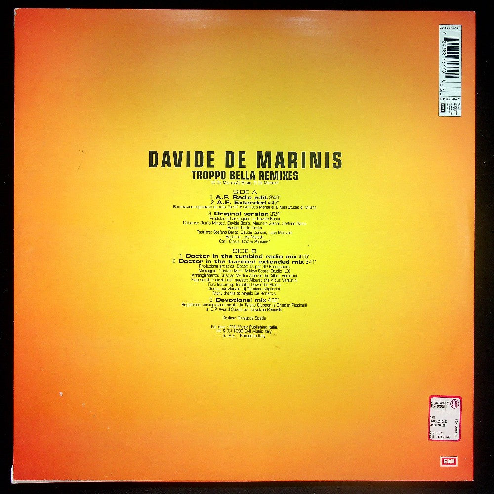 EBOND Davide De Marinis - Troppo Bella (Remixes) Vinile V027047