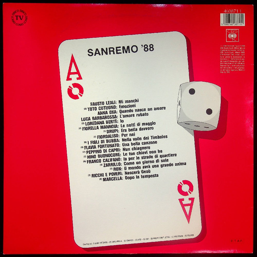 EBOND Various - Sanremo 88 (I Big Di Sanremo) Vinile V027058