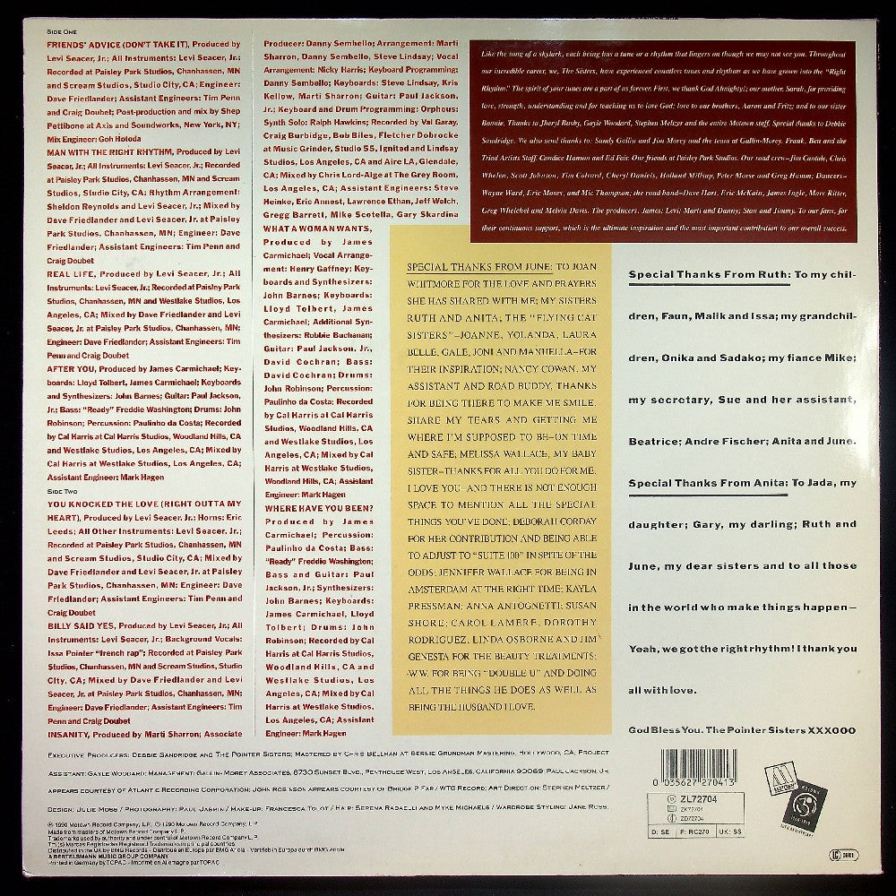 EBOND The Pointer Sisters - Right Rhythm Vinile V027104