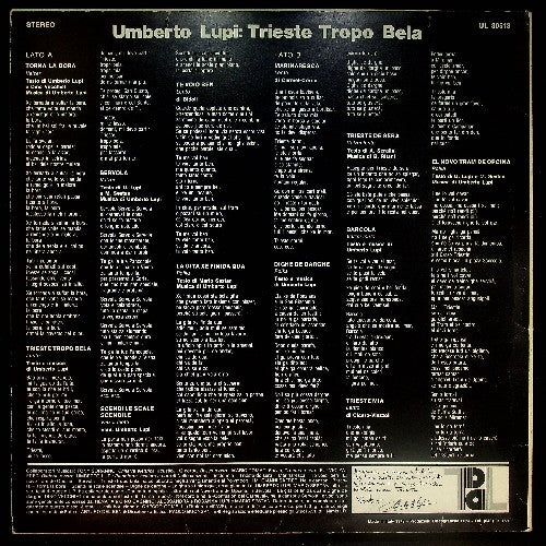 EBOND Umberto Lupi - Trieste Tropo Bela Vinile V030022