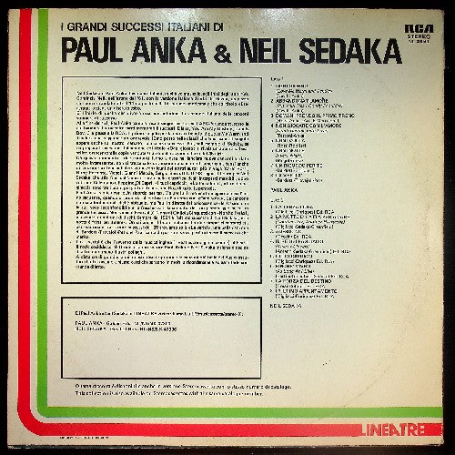 EBOND Paul Anka & Neil Sedaka - I Grandi Successi Italiani Di Paul Anka & Neil Sedaka Vinile V030026