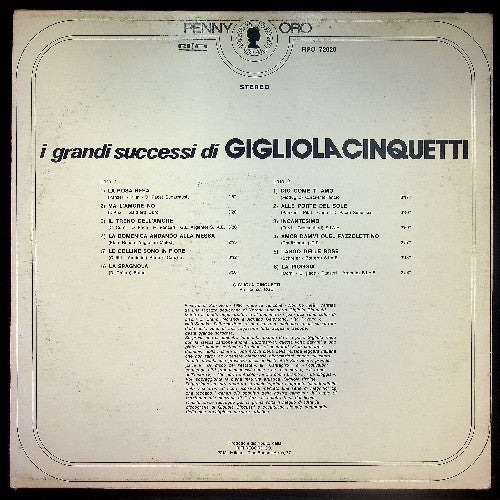 EBOND Gigliola Cinquetti - I Grandi Successi Vinile V030103