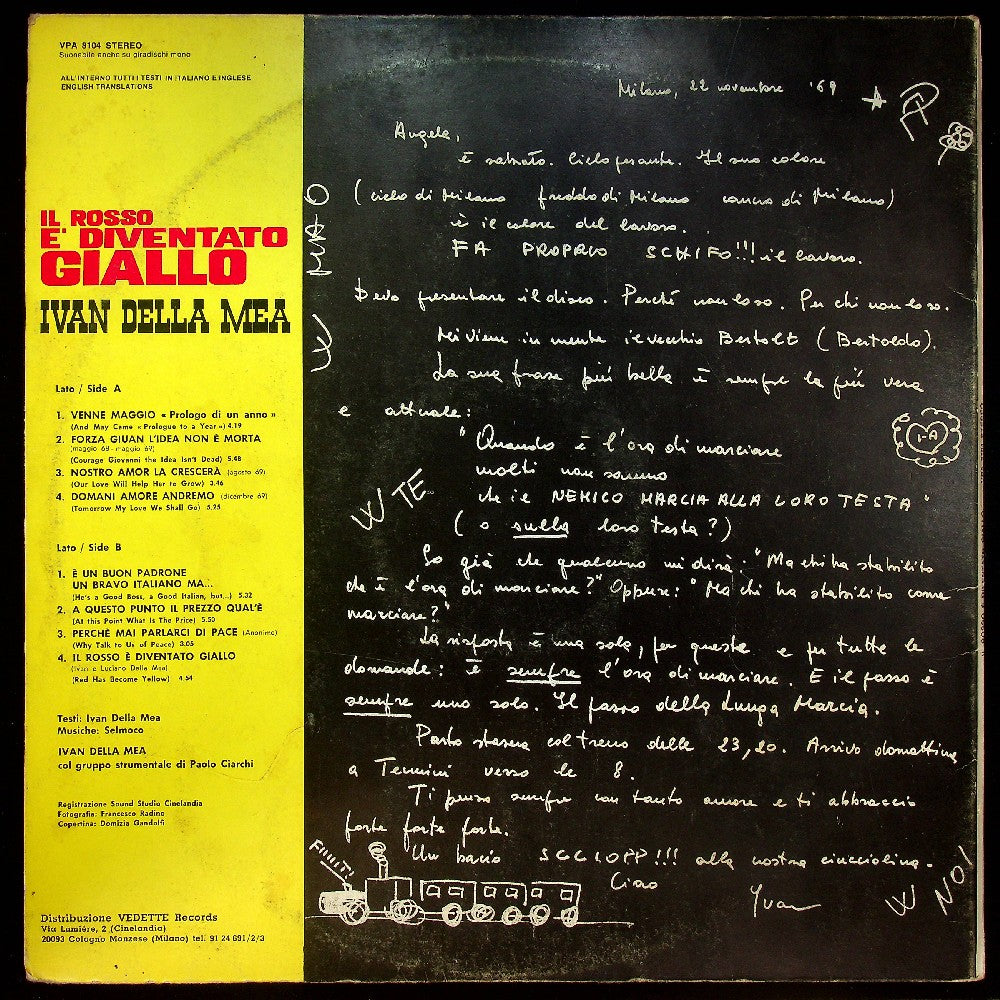 EBOND Ivan Della Mea - Il Rosso E' Diventato Giallo (Red Has Become Yellow) Vinile V031036