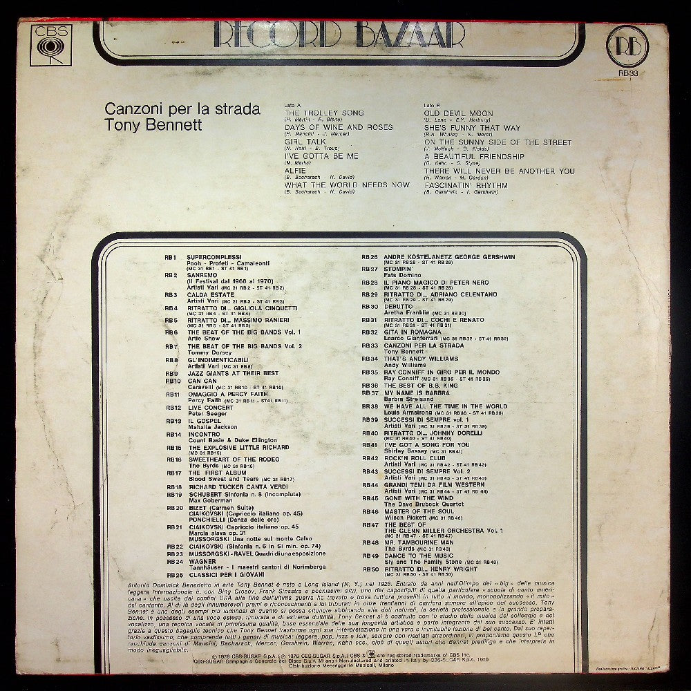 EBOND Tony Bennett - Canzoni Per La Strada Vinile V031043