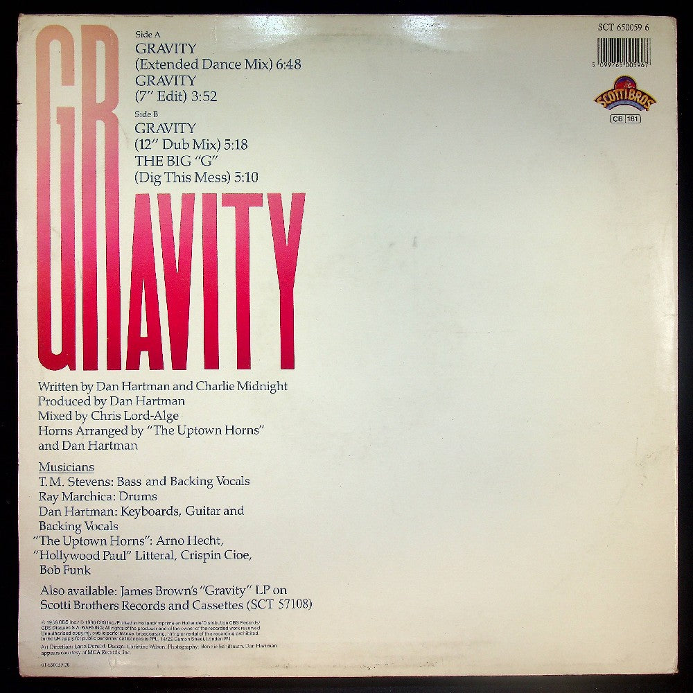 EBOND James Brown - Gravity (Extended Dance Mix) Vinile V031116