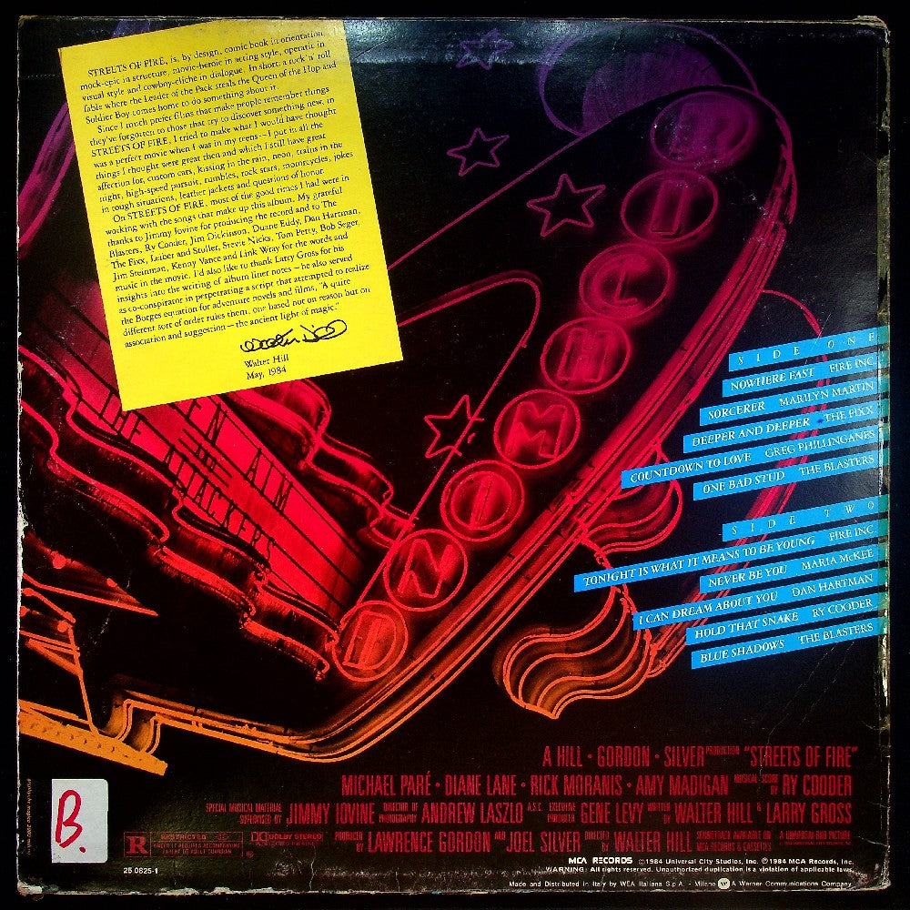 EBOND Various - Streets Of Fire - Music From The Original Motion Picture Soundtrack Vinile V032003