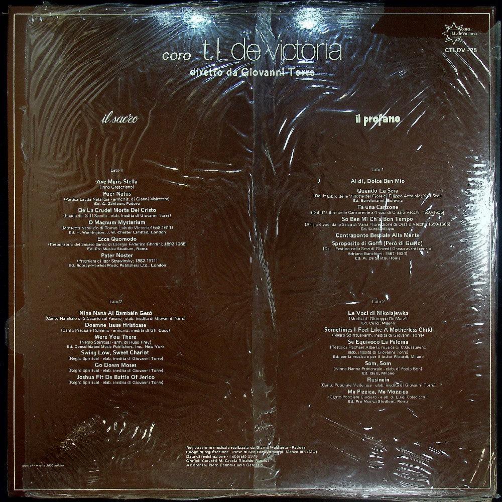 EBOND Coro T.L. De Victoria - Il Sacro - Il Profano Vinile V033055