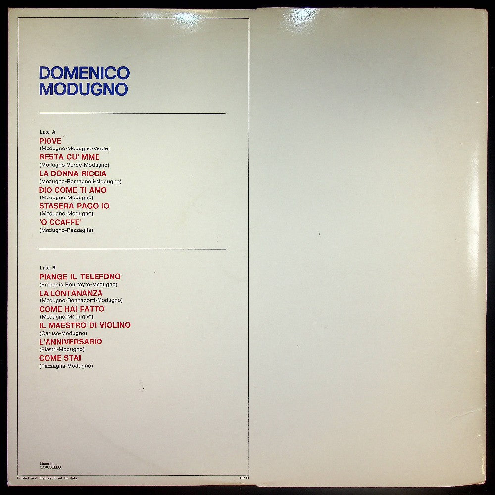 EBOND Domenico Modugno - Modugno Vinile V033148