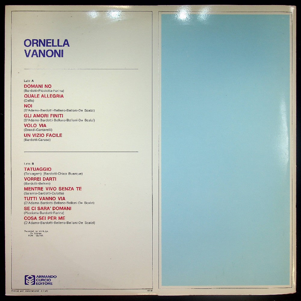 EBOND Vanoni - Ornella Vanoni Vinile V034022