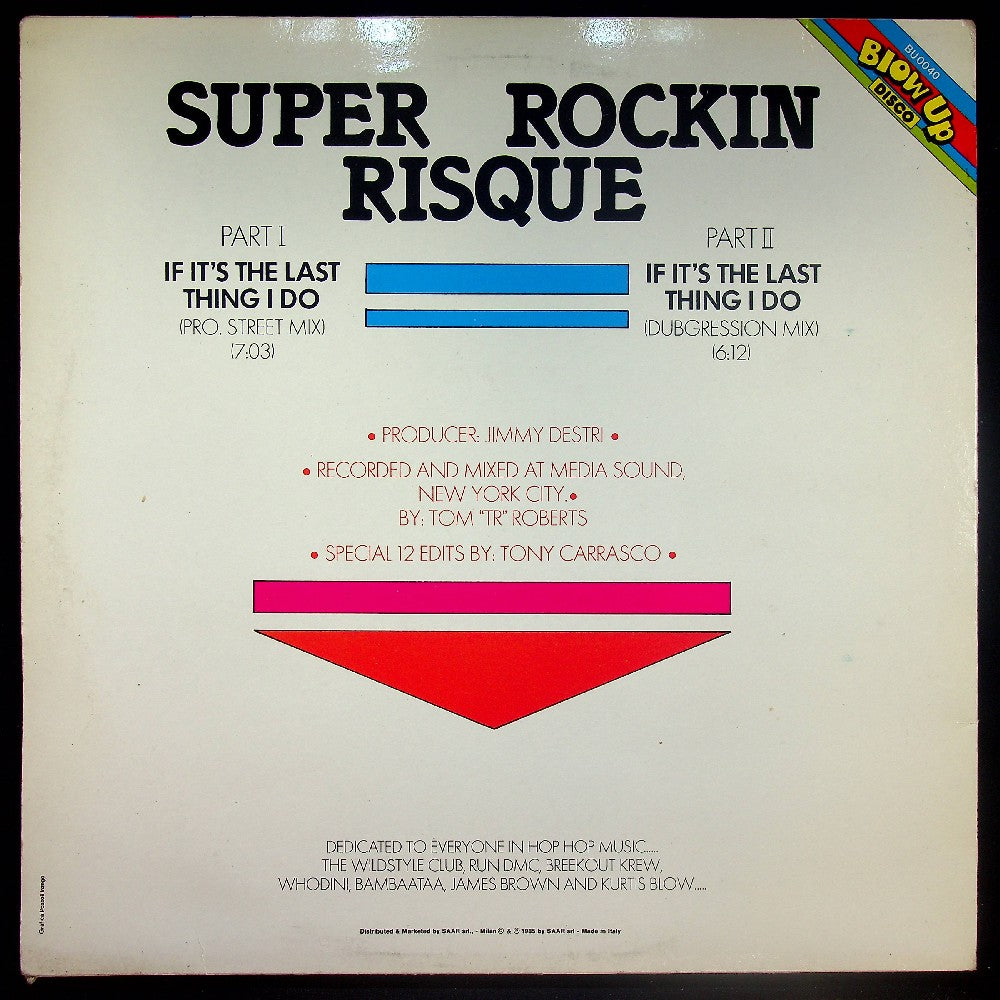 EBOND Super Rockin Risque - If It's The Last Thing I Do Vinile V034037