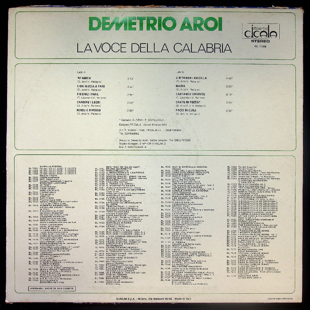 EBOND Demetrio Aroi - La Voce Della Calabria Vinile V034149