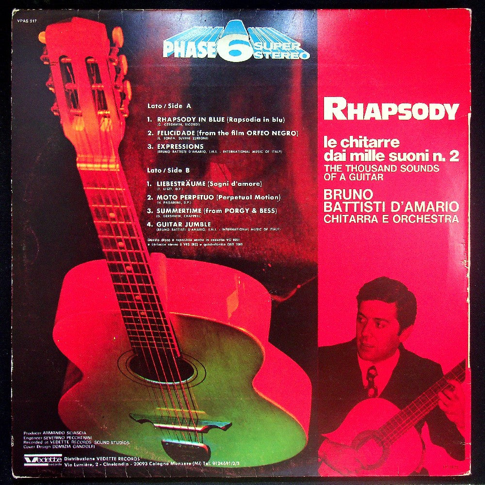 EBOND Bruno Battisti D'Amario - Rhapsody - Le Chitarre Dai Mille Suoni N. 2 Vinile V035028