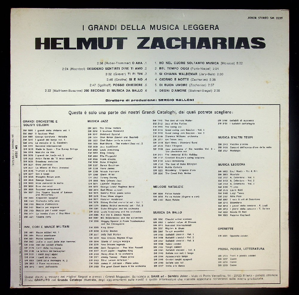 EBOND Helmut Zacharias - Helmut Zacharias Vinile V036128