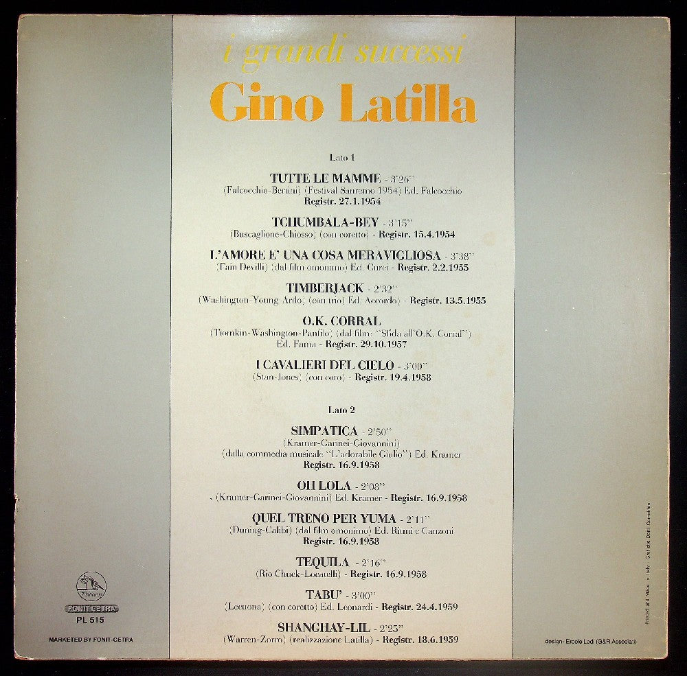 EBOND Gino Latilla - I grandi successi Vinile V037028
