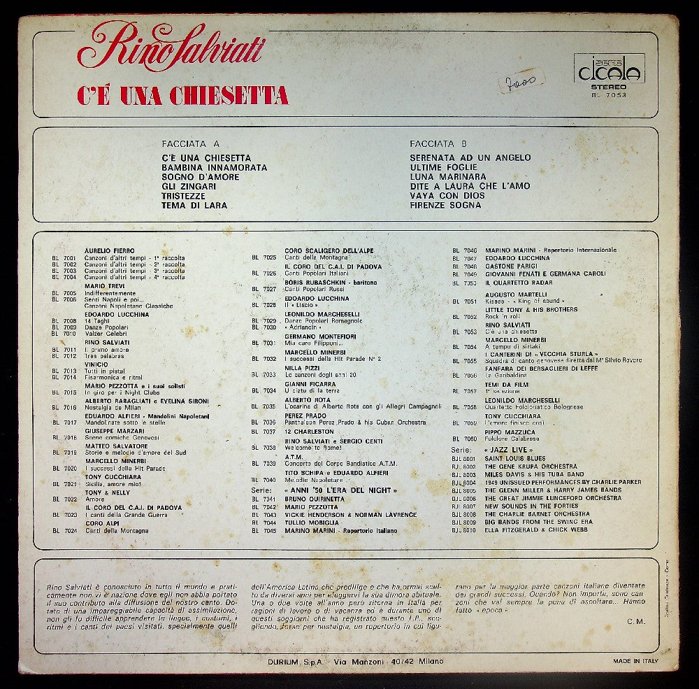 EBOND Rino Salviati - C'e Una Chiesetta Vinile V037060